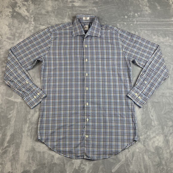 Peter Millar Other - Peter Millar Shirt Mens Medium Blue White Check Plaid Button Down Long Sleeve